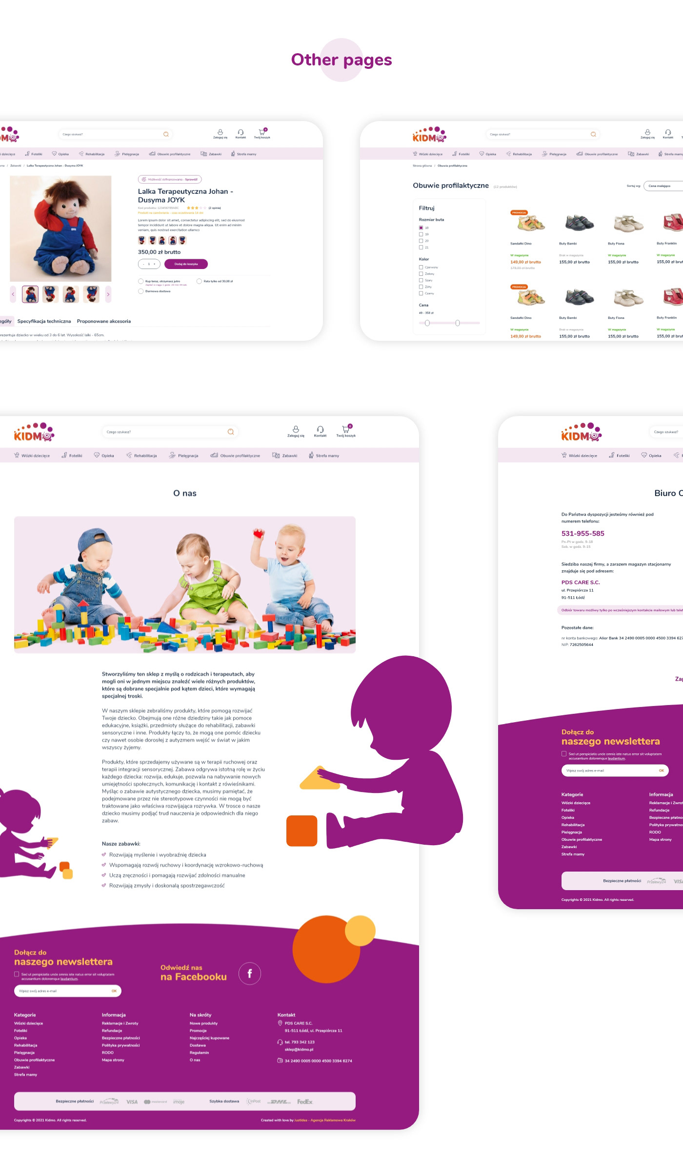 colorful Ecommerce kids medical shop toys ui design Website