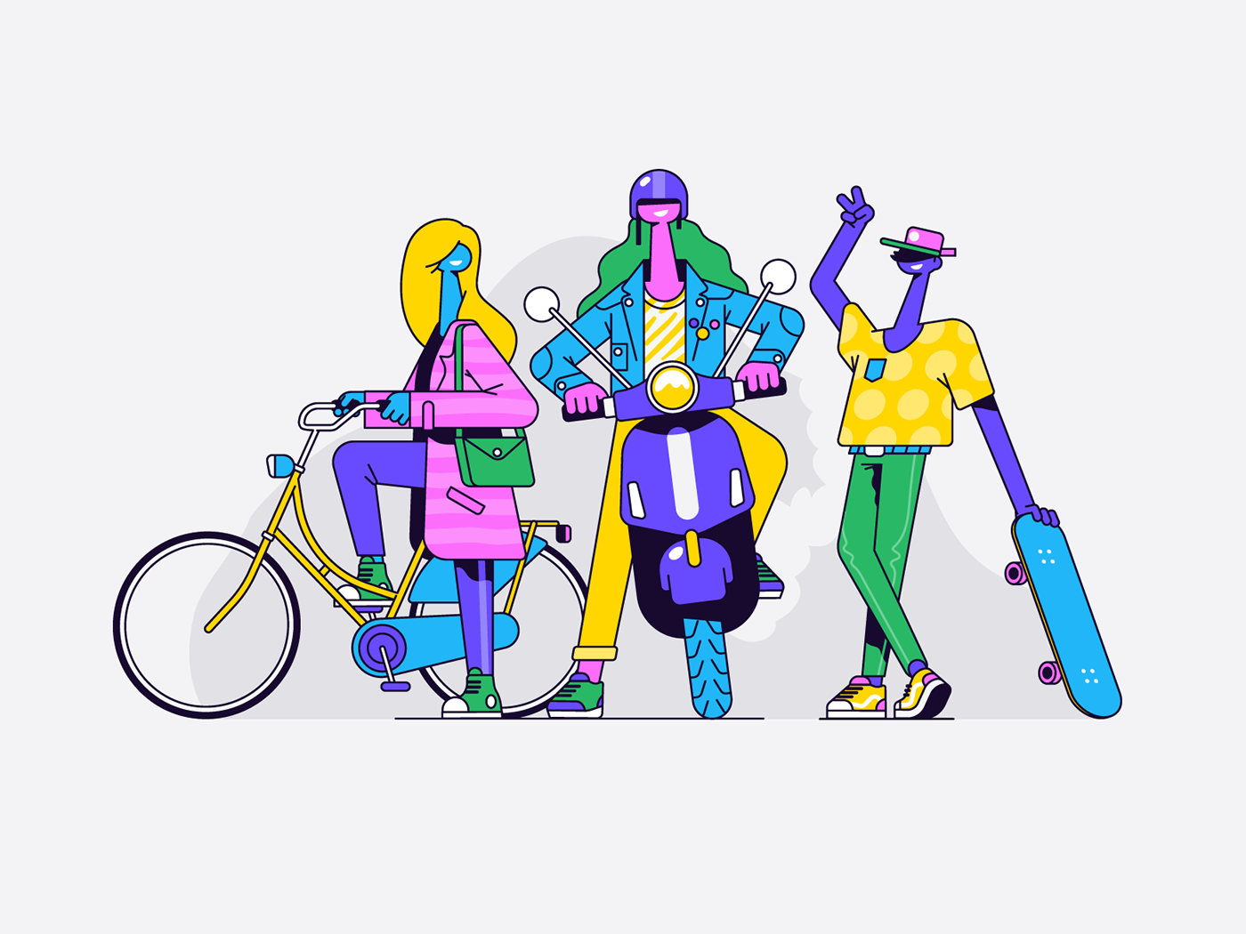 dribbble vector UI ux patswerk Character design  landing page animation  gif Space 
