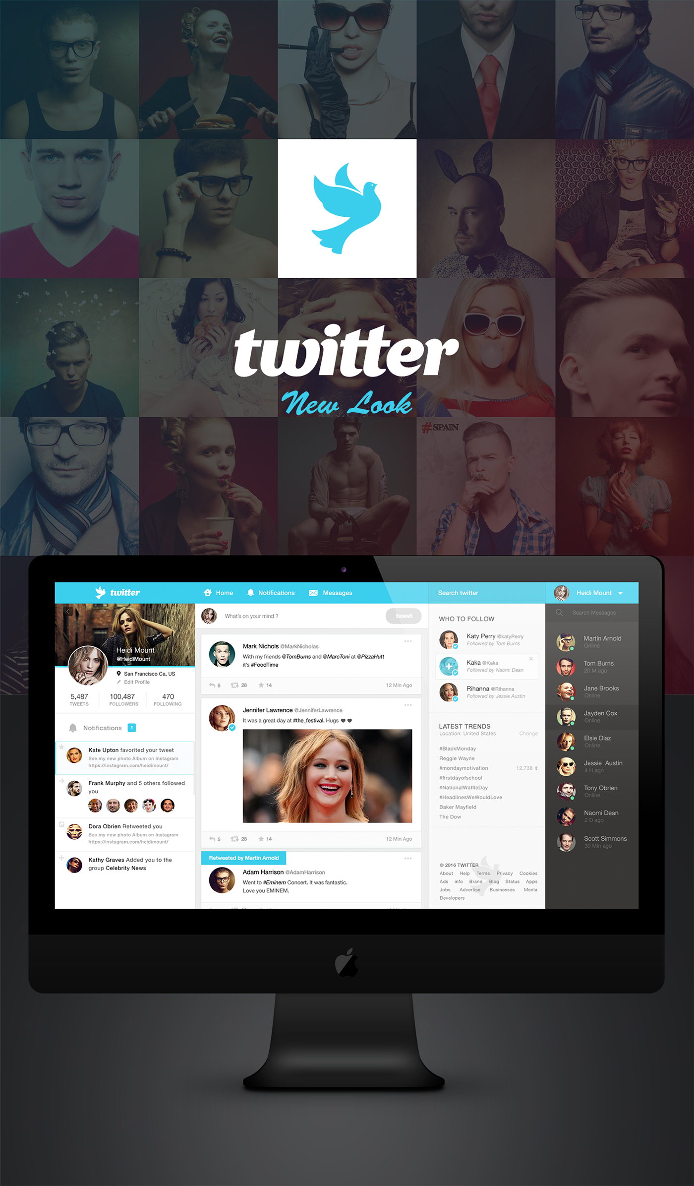 twitter social media facebook redesign Web Design  UI/UX profile landing page google graphic design 