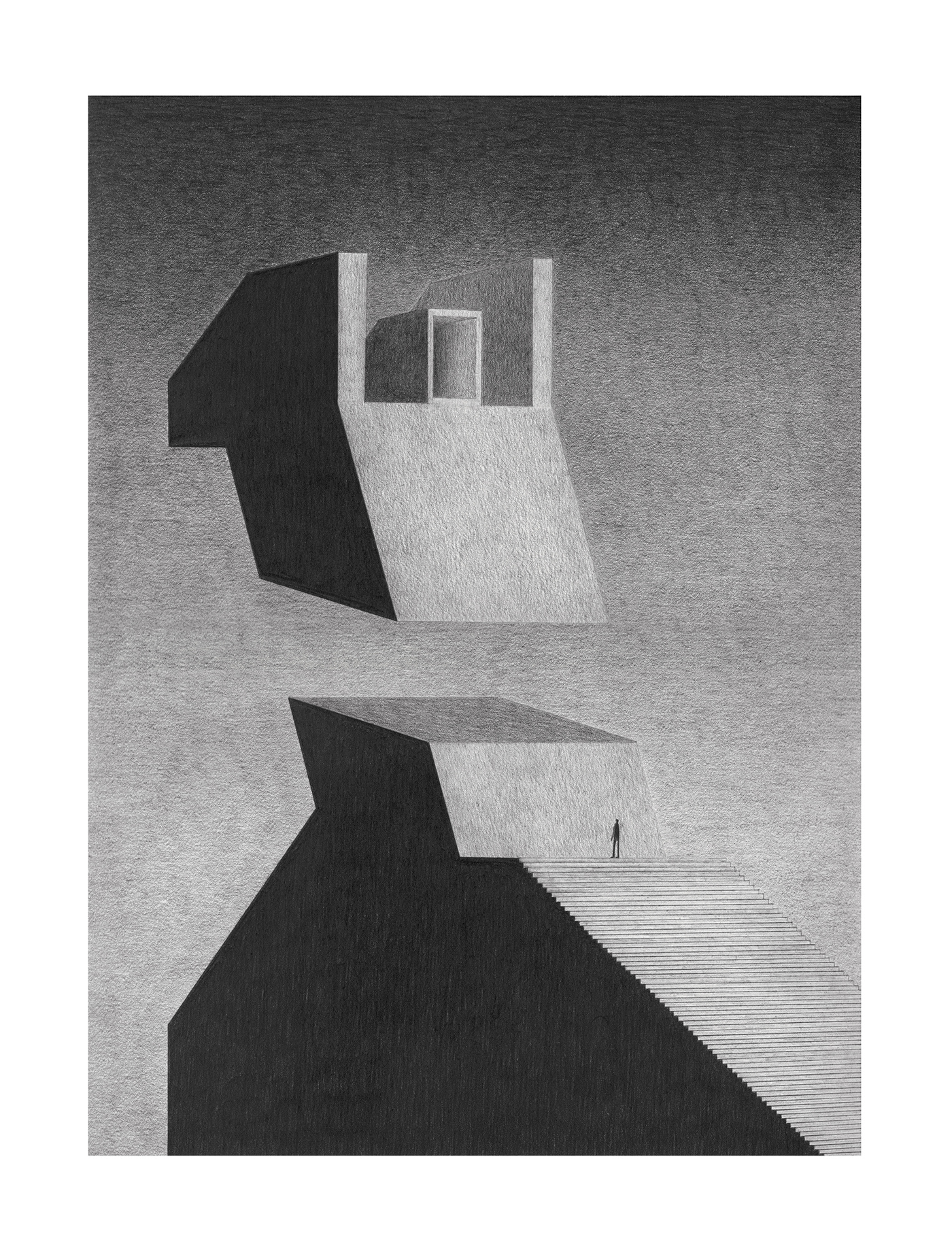architecture black and white book art conceptual dark surrealism james lipnickas jameslipnickas science fiction scifi art surreal art