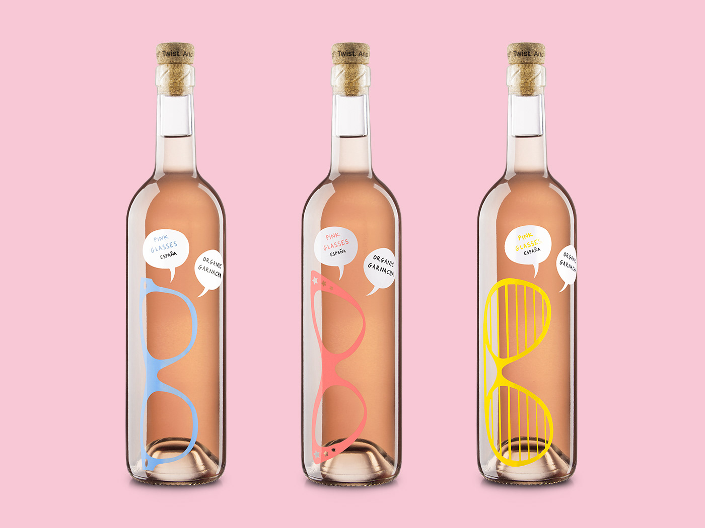 Food  graphic design  ILLUSTRATION  interactive organic Packaging pink Playful vegan wine label