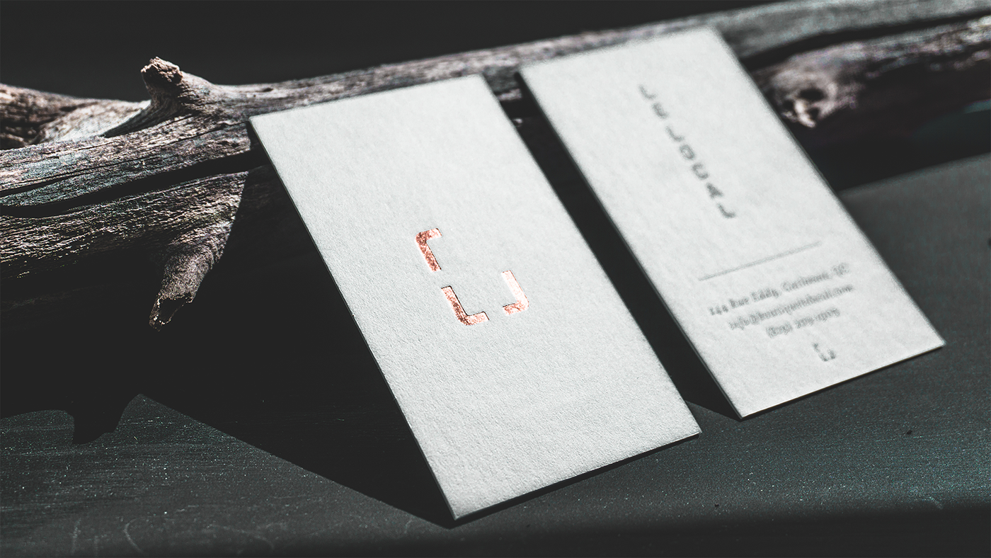 branding  Image de marque local foil letterpress business card copper brand Mode identity