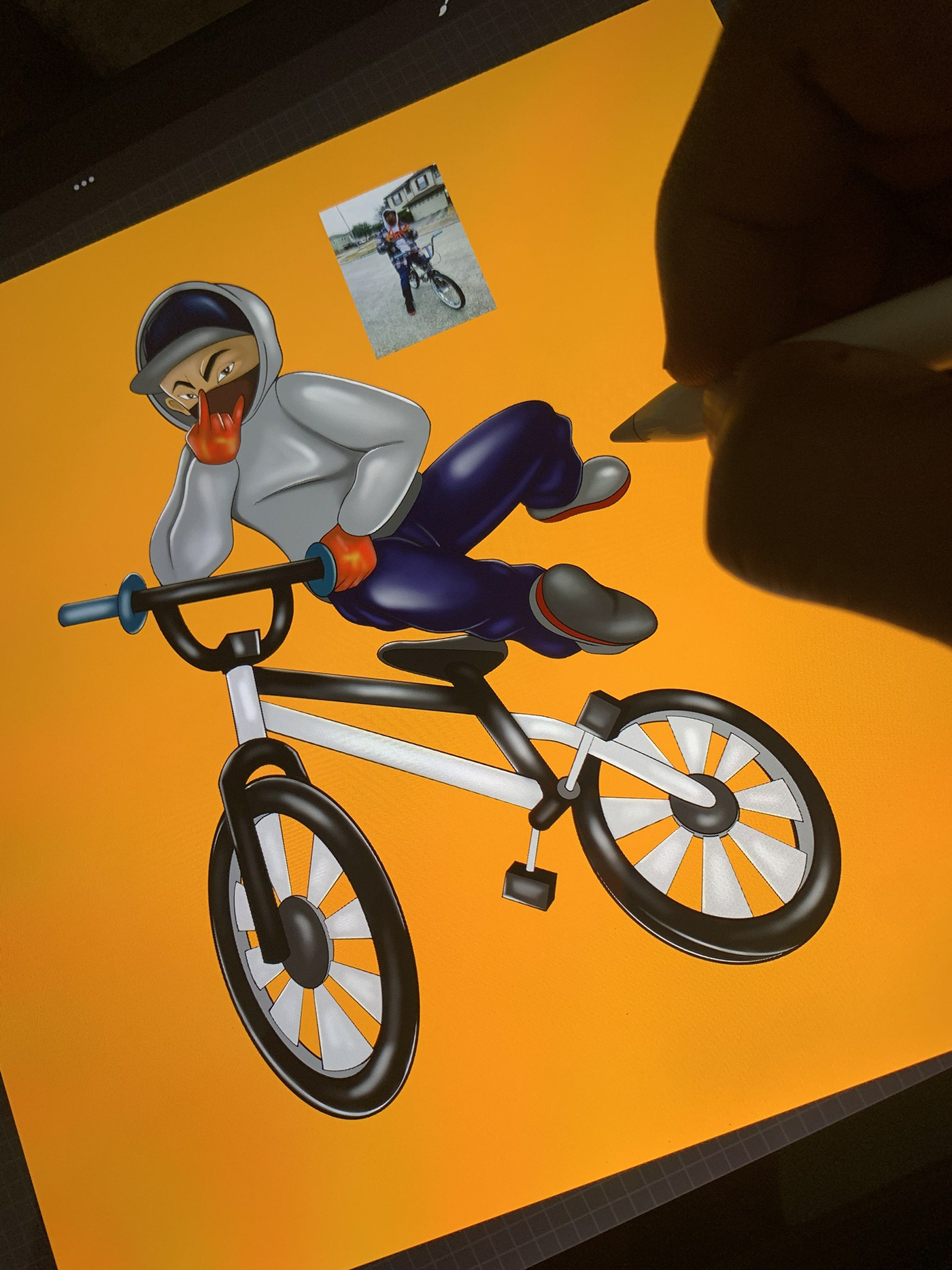 biker biking Character client project design Digital Art  graphic design  houston ILLUSTRATION  stunts