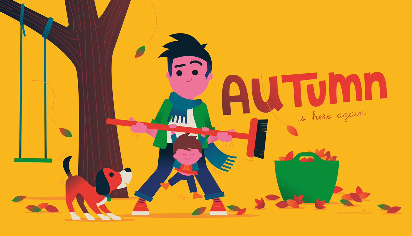 adobe illustrator autumn bold Character design  garden ILLUSTRATION  publishing   vector Vector Illustration