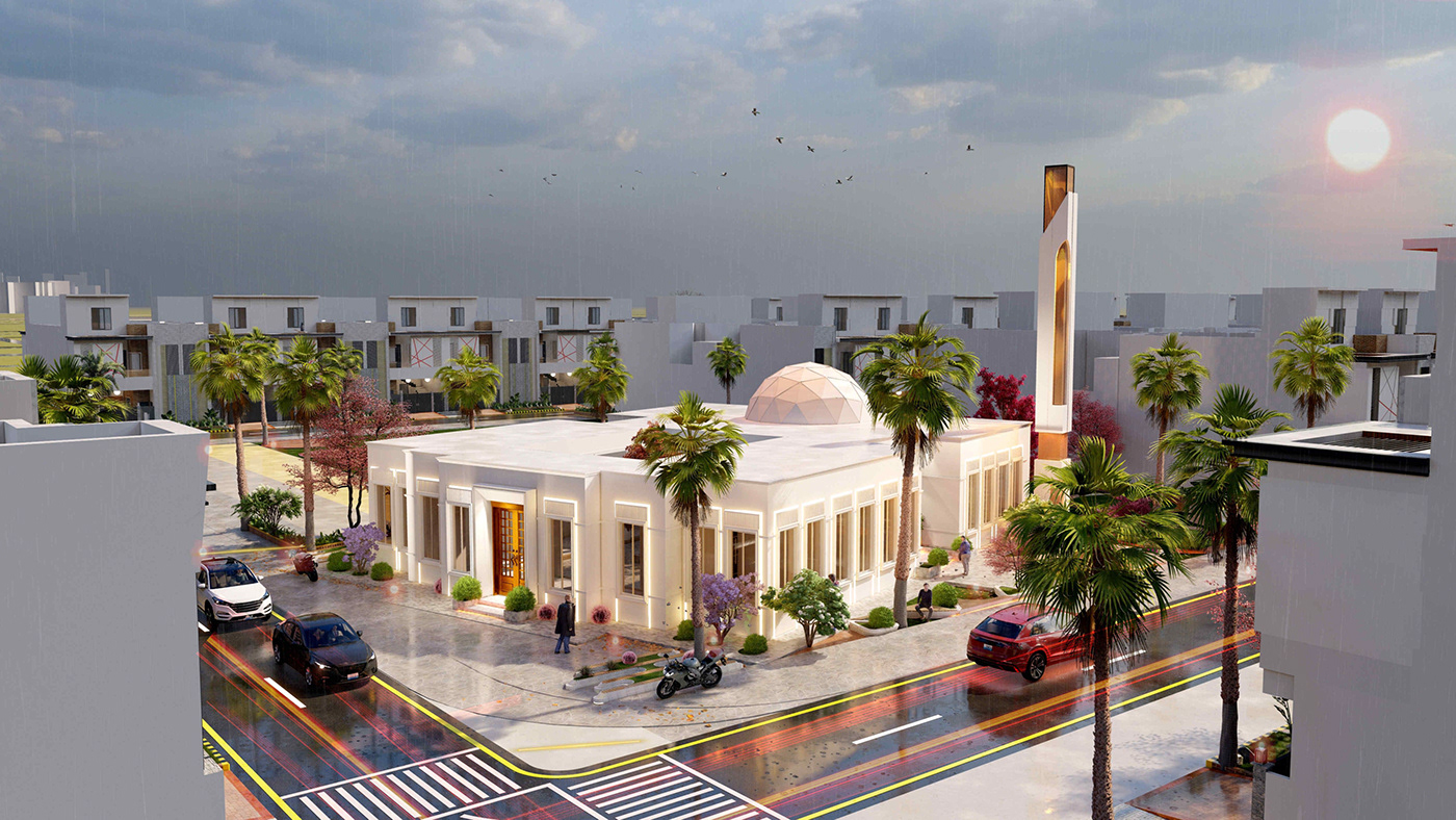 building architecture visualization 3D modern Render exterior SketchUP lumion mosque