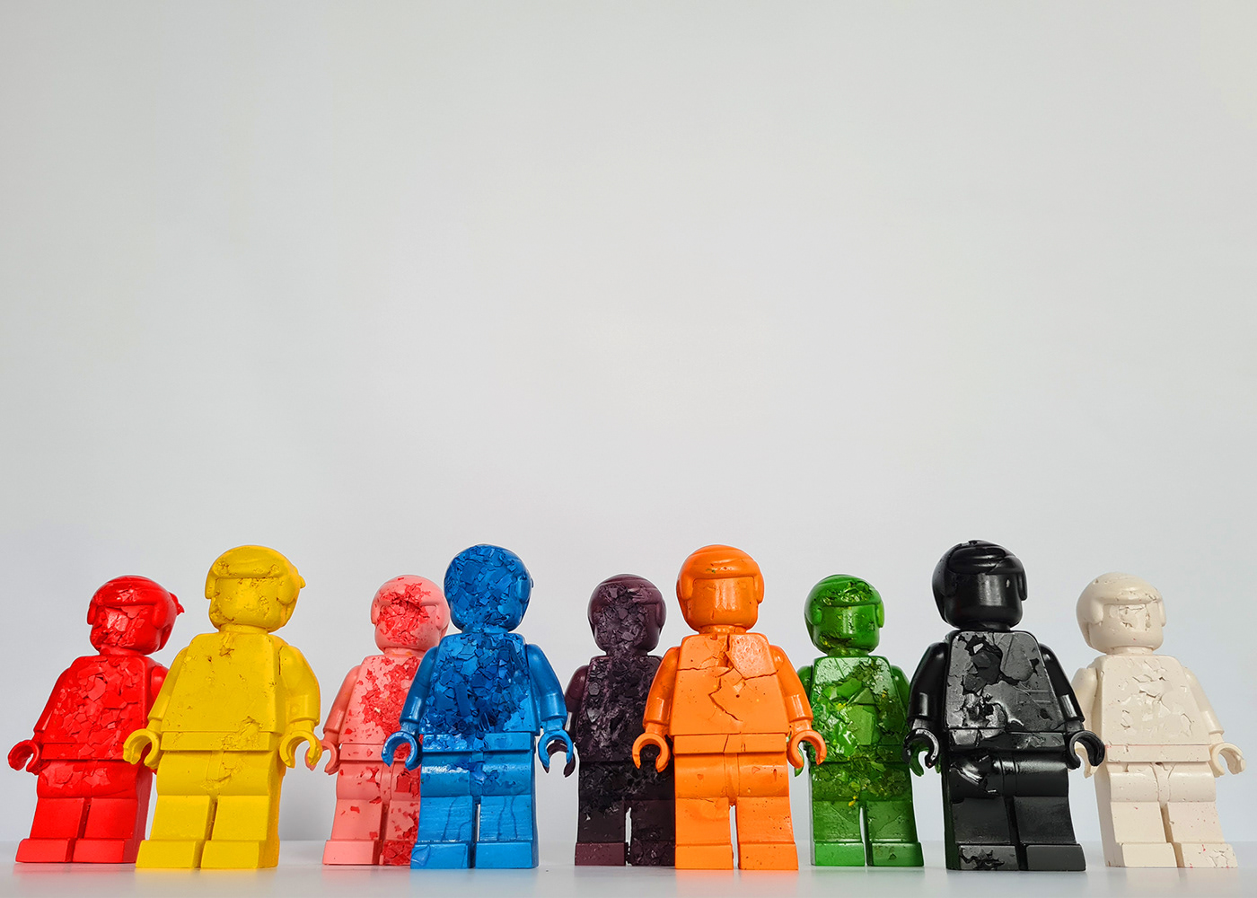 3D art toys eroded erosion figures LEGO rainbow sculpture sculpture art toys