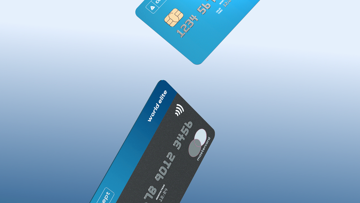 3D animation  Bank c4d card design gtradient motion graphics  product TBC