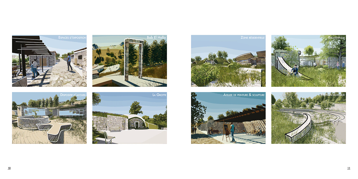 portfolio architecture ILLUSTRATION  rendering urbanism   Layout sketch ENAU Project 3D