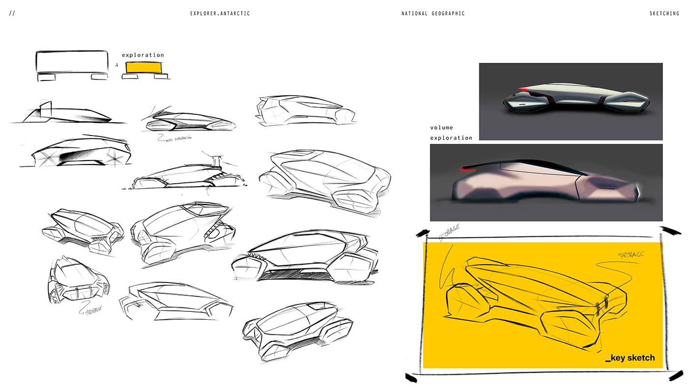 3D Automotive design car design concept car ice national geographic Render snow transportation Vehicle