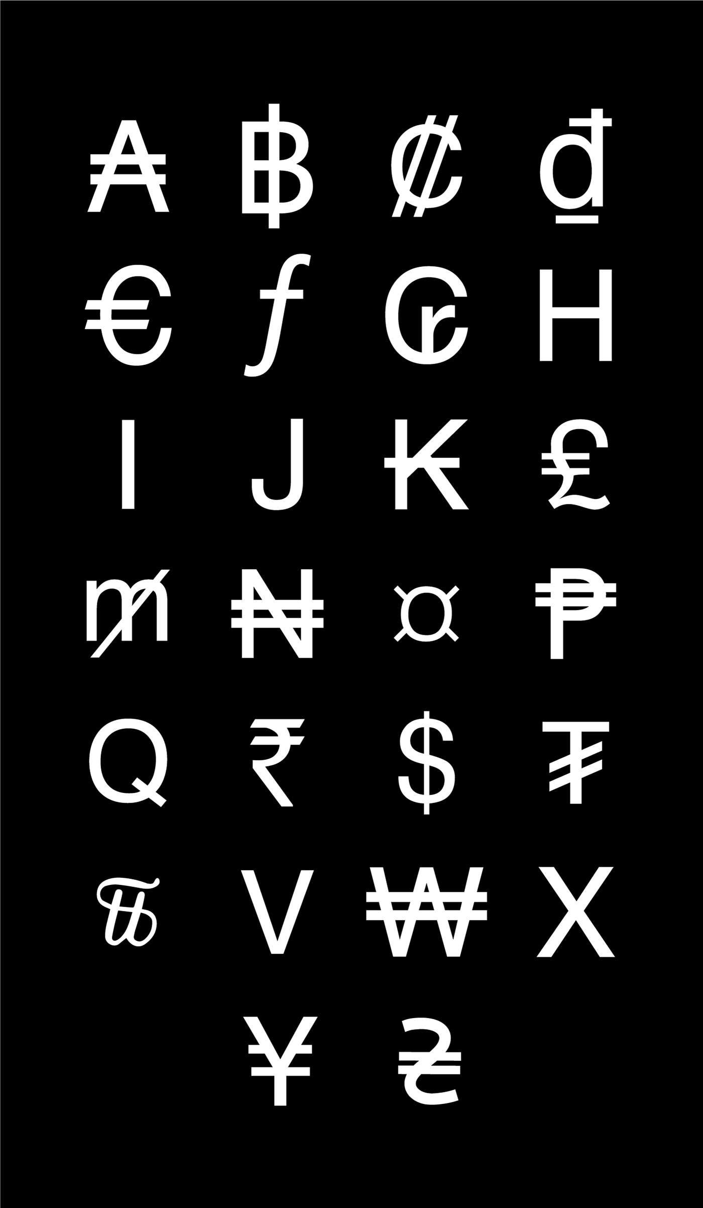 currency typography   letter money type design black White typografie Global