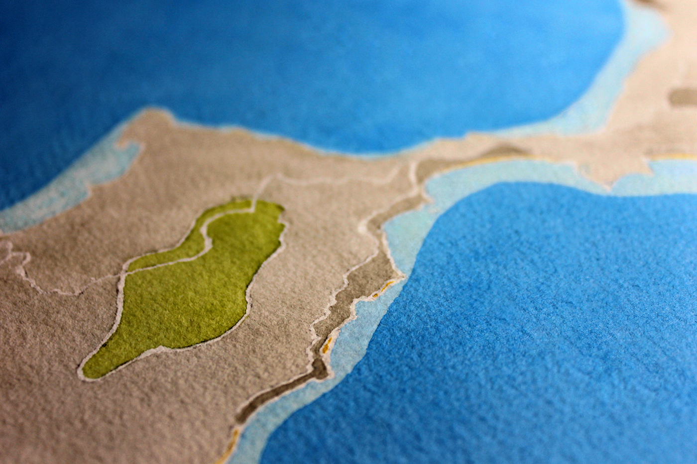 Caribbean Island watercolor map cartography design art world Travel tourism explore maps paint