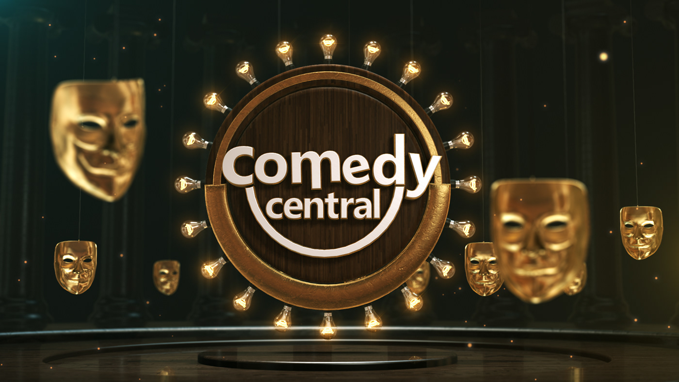 3d animation comedy  Comedy Identity entertainment design funny logo animation Logo Design media TV channel