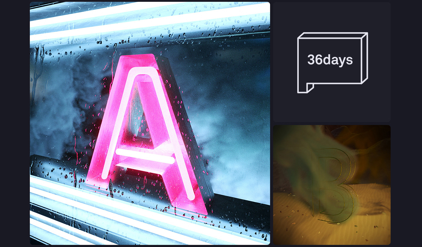 3D ILLUSTRATION  typography   music videos 36daysoftype cinema 4d Octane Render motion design 3d animation