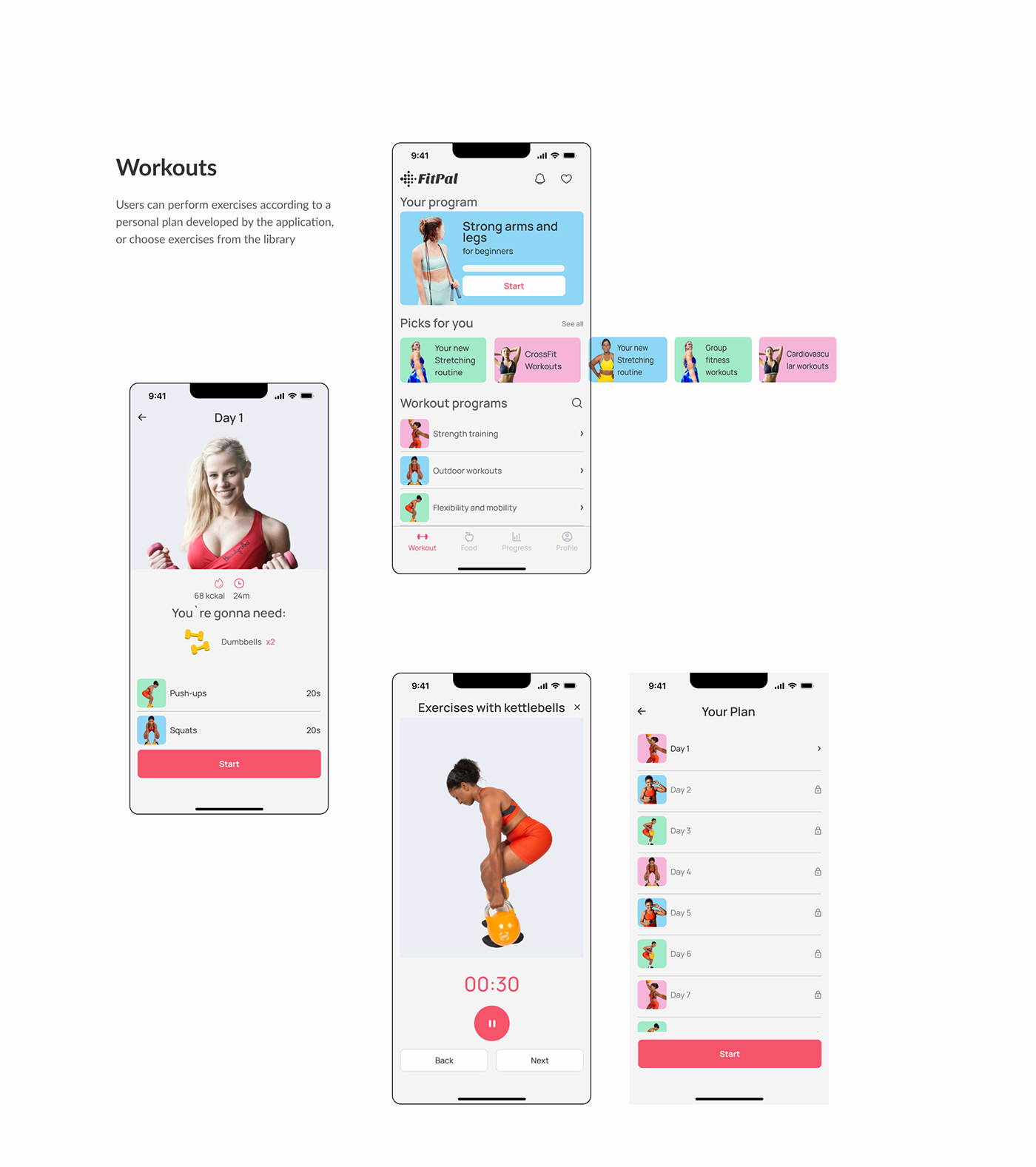 app design UI/UX fitness Health training research design