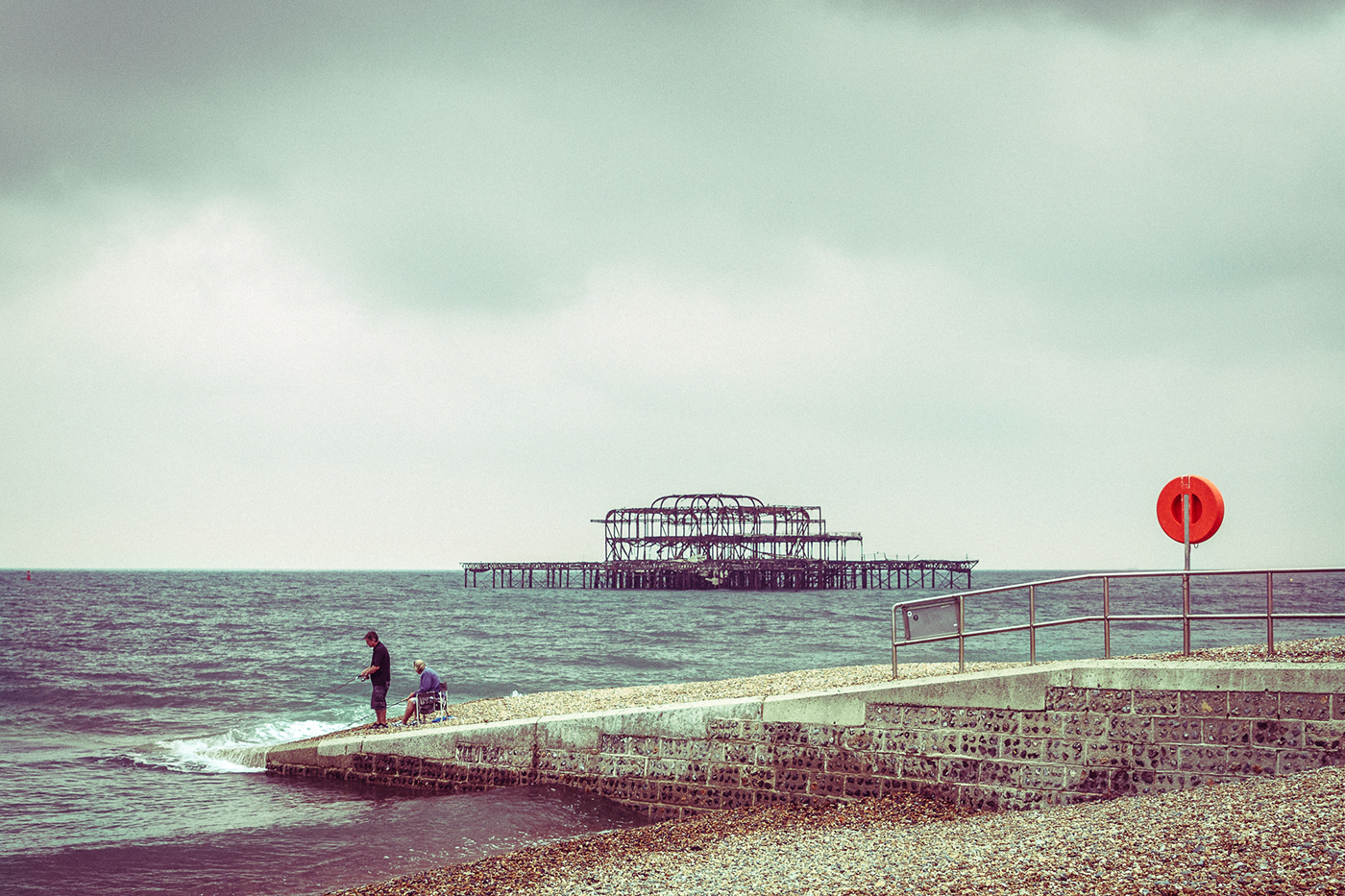 brighton United Kingdom britain raining beach photo Landscape sea Brighton Pier fun Fair