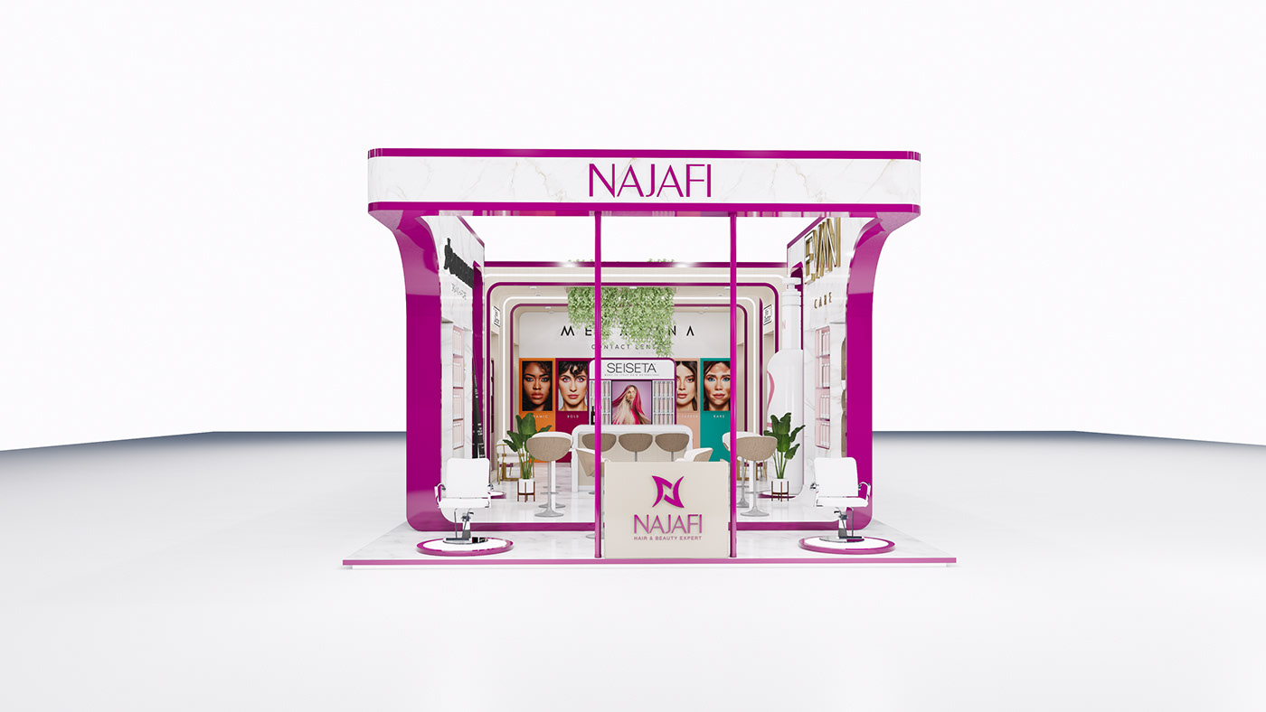 najafi beauty products girls Stand Exhibition Design  Event Advertising  marketing  