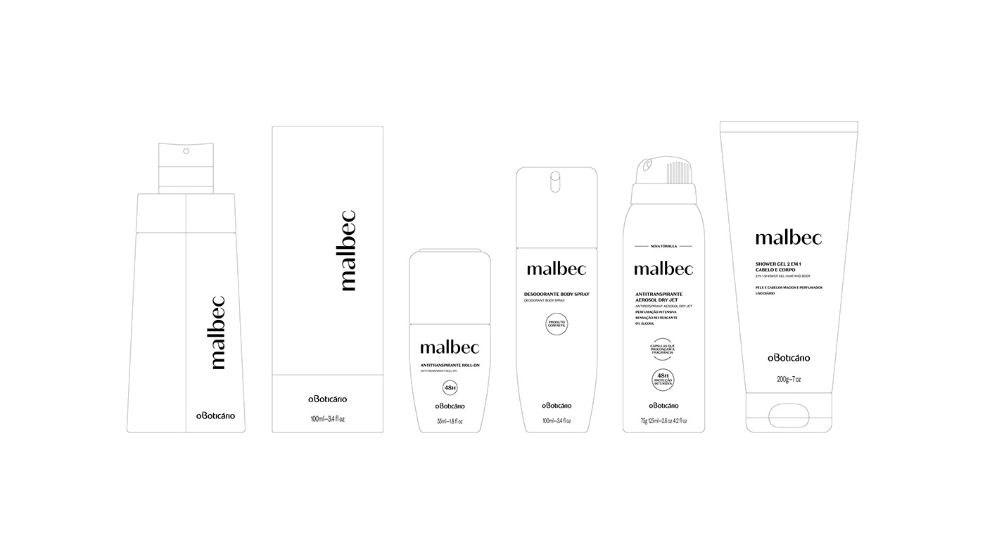 Boticário Packaging embalagem portfolio cosmetics grid typography   design products guideline