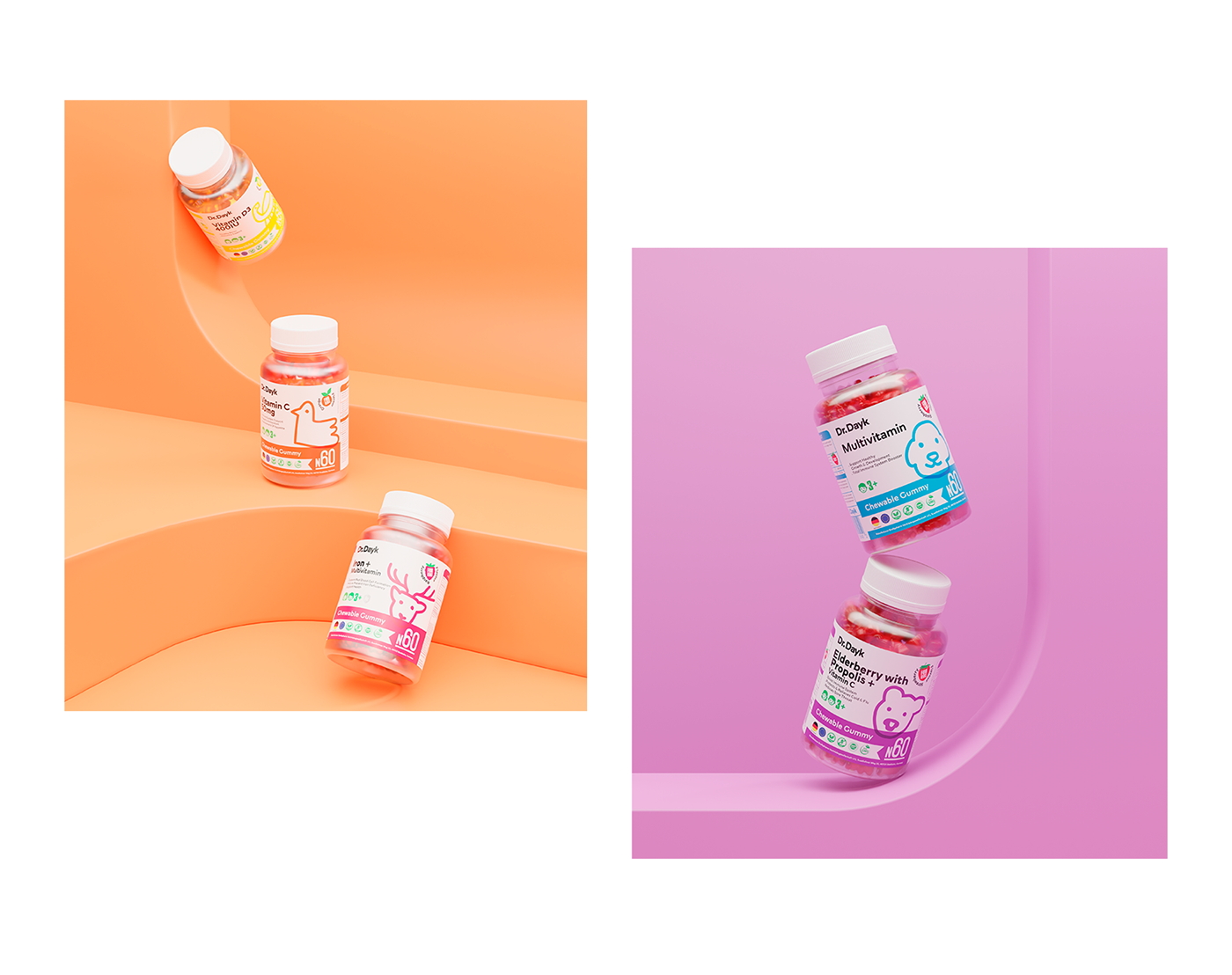 vitamins label design visual identity ILLUSTRATION  graphic design  Packaging brand identity