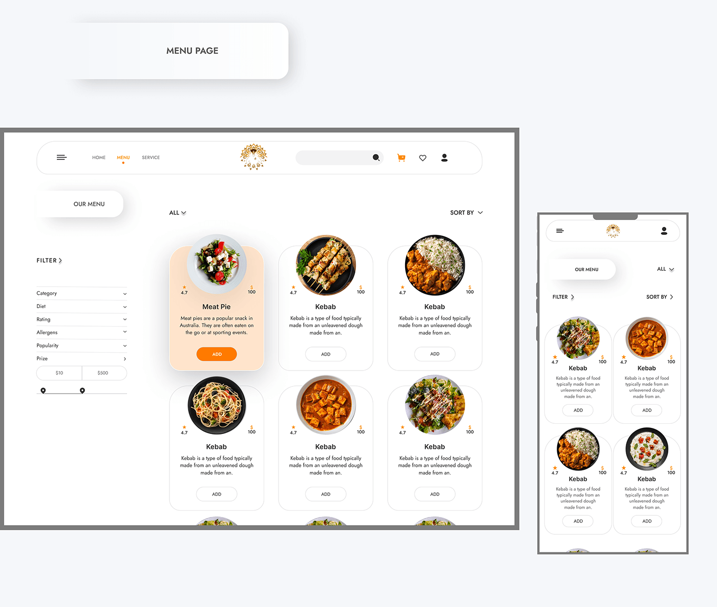restaurant restaurant menu Restaurant Branding restaurante UI/UX Website user interface logo fork spoon
