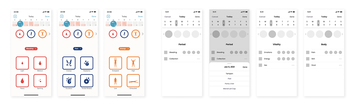 app period persona prototype redesign UI ux