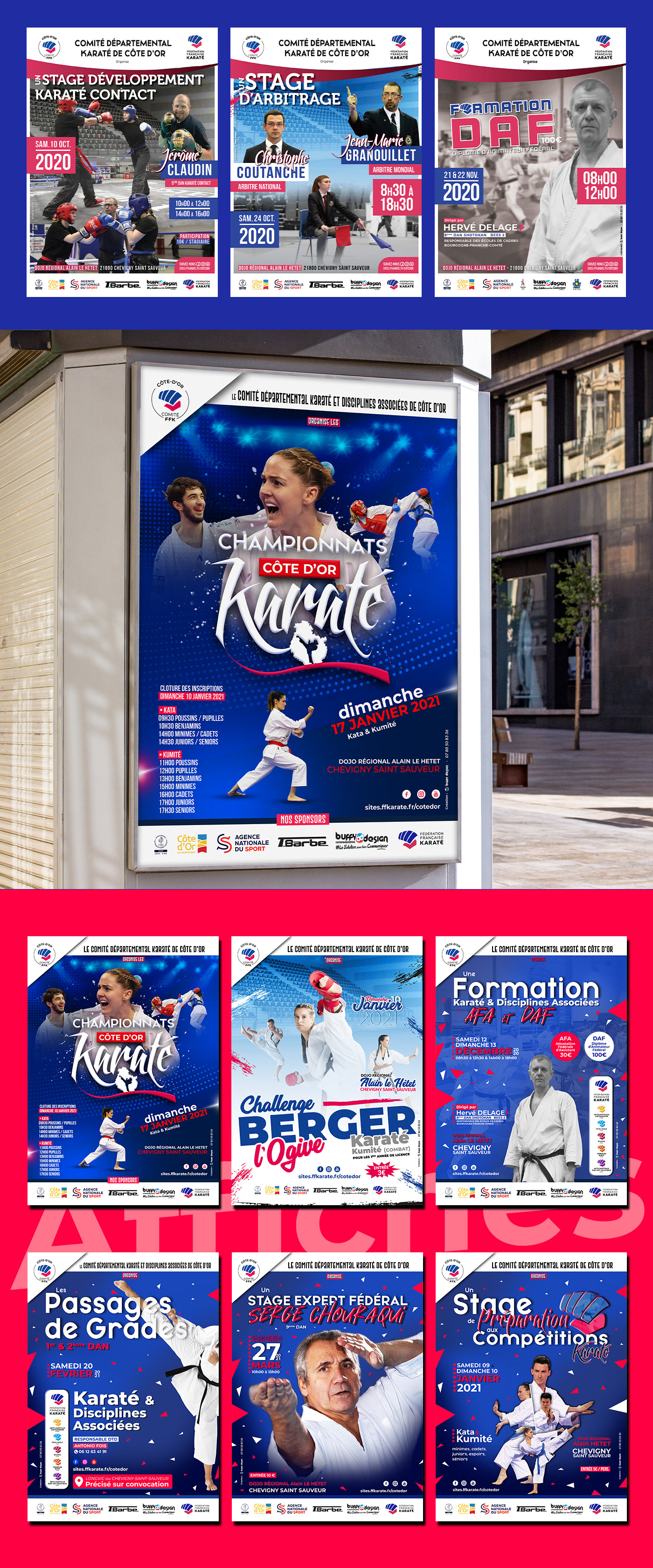affiche CDK comite ffk karate ligue martial art motion design poster social media