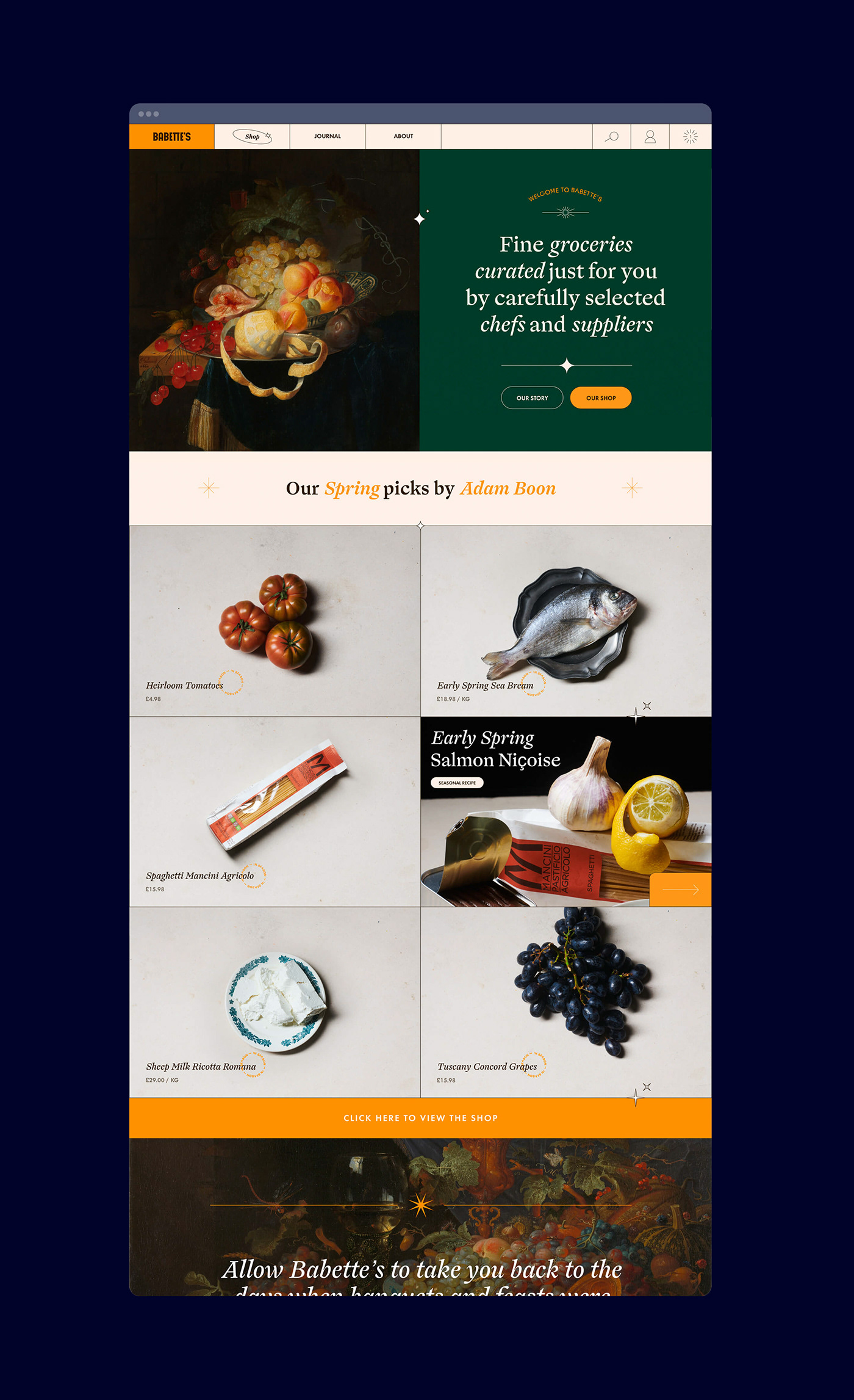 art direction  branding  Food  Grocery store Photography  Poster Design Renaissance Startup visual identity Web Design 