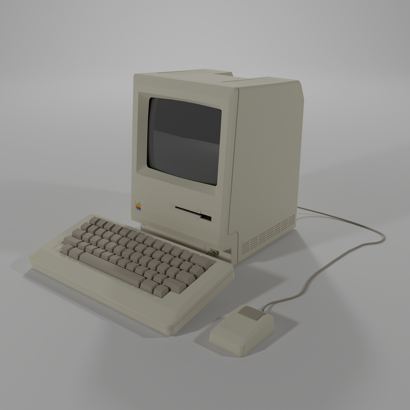 Electronics apple Computer Macintosh 3D visualization industrial design  hard surface 3d modeling tech