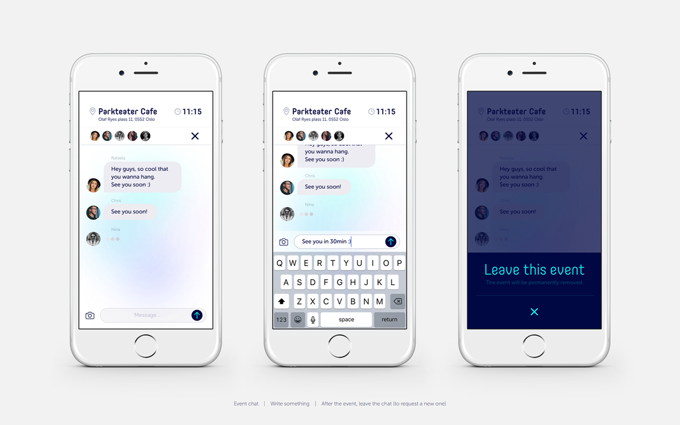 socializing app mobile simple clean minimalist meeting people profile concept