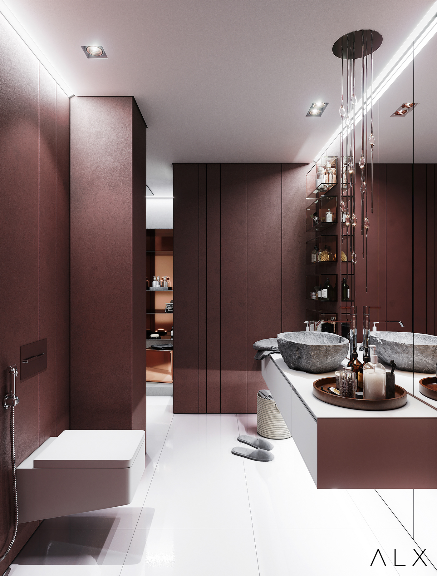 architecture Interior bathroom design CGI visualization CoronaRender  colors Minimalism Render