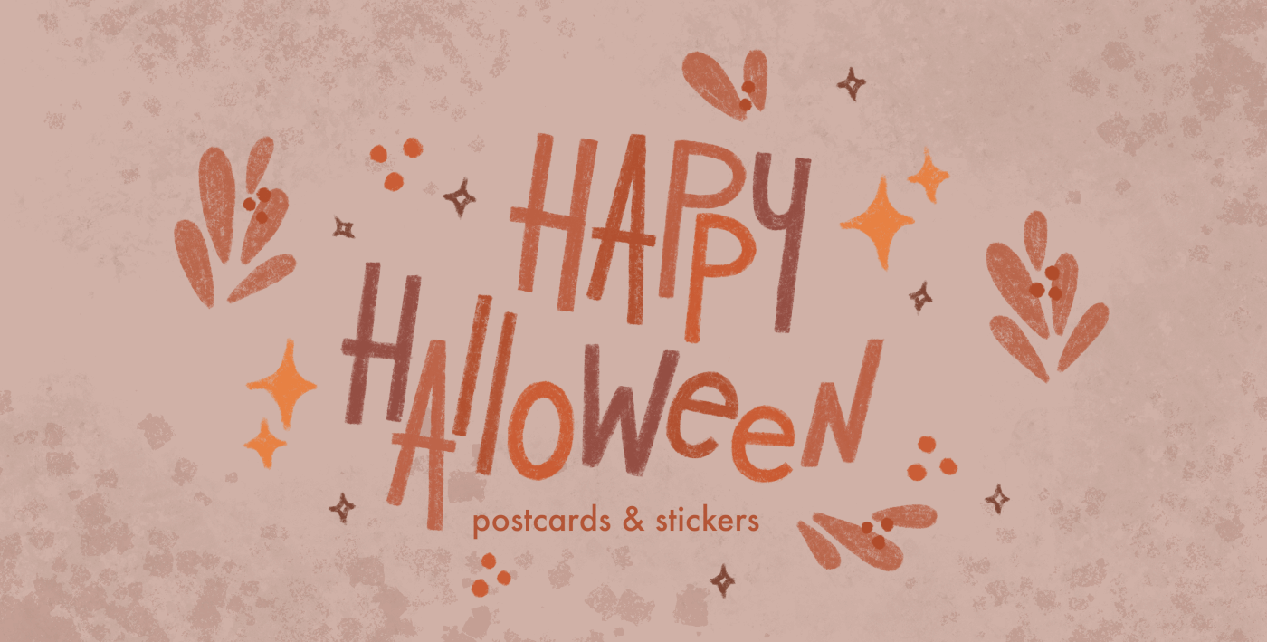 Cat Character Character design  cute Halloween ILLUSTRATION  postcard pumpkin sticker Stickerpack