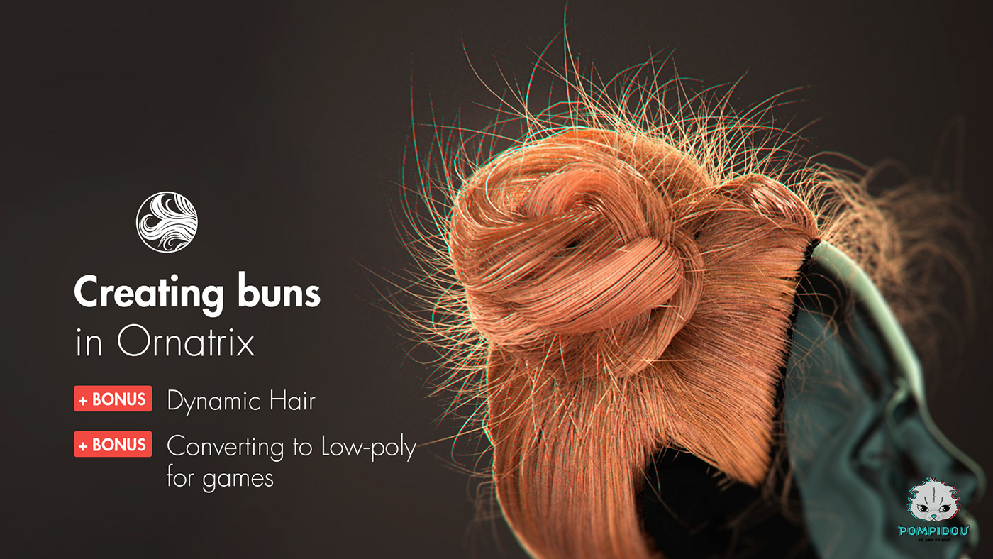 tutorial 3D art realistic hair lowpoly Games vr