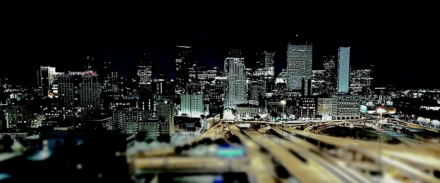 night boston skyline Urban city