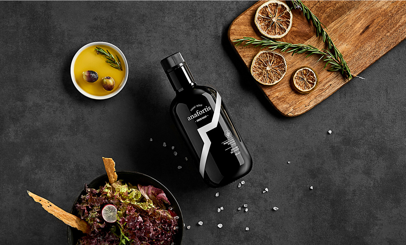 olive oil ANAFORTIS Turkey gallipoli Packaging black and white bottle evoo extra virgin olive oil