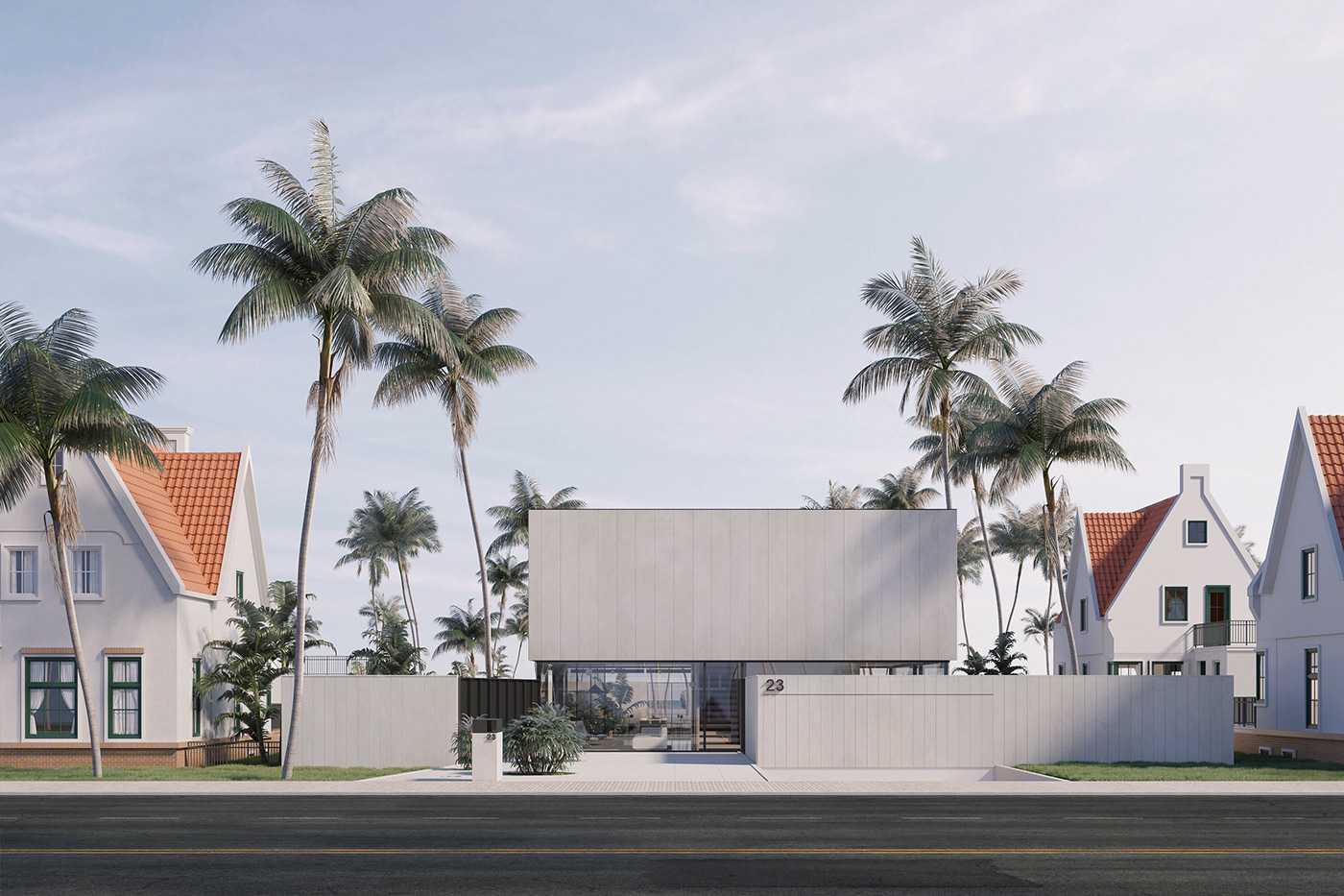 architecture 3D Render design house plants corona renderer CGI 3ds max visualization