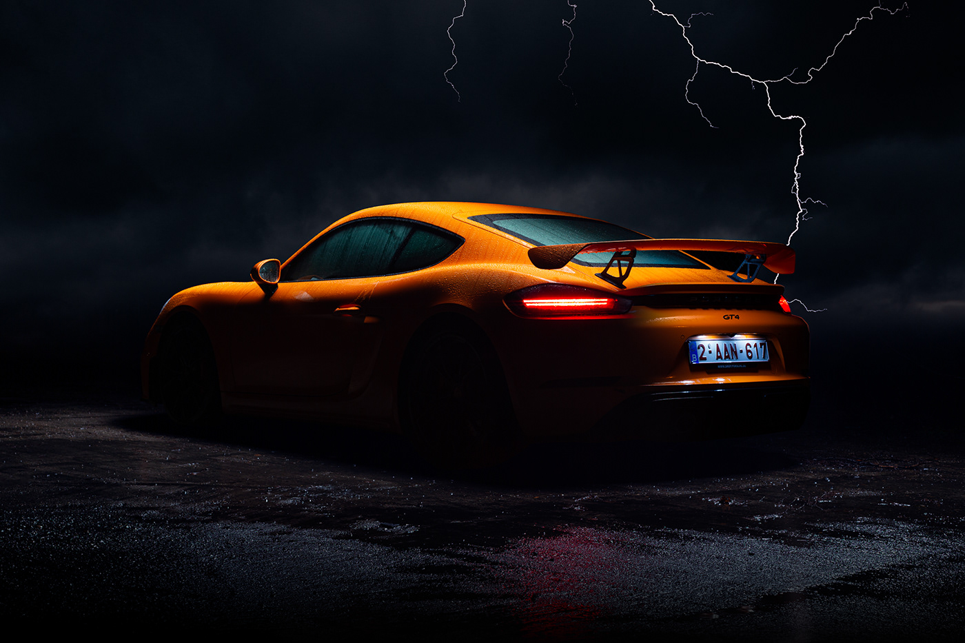 automotive   car Composite dark Landscape orange Photography  photoshop Porsche supercar