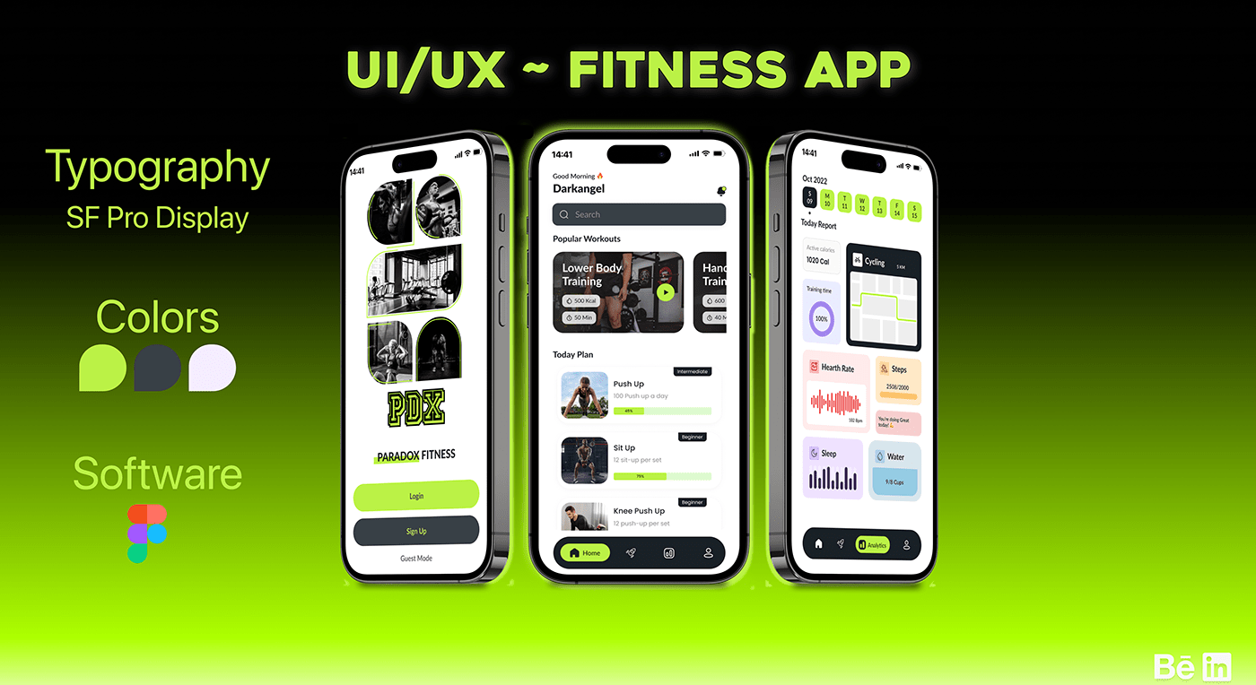 Adobe XD app design brand identity Figma fitness app healthcare marketing   UI/UX user experience user interface