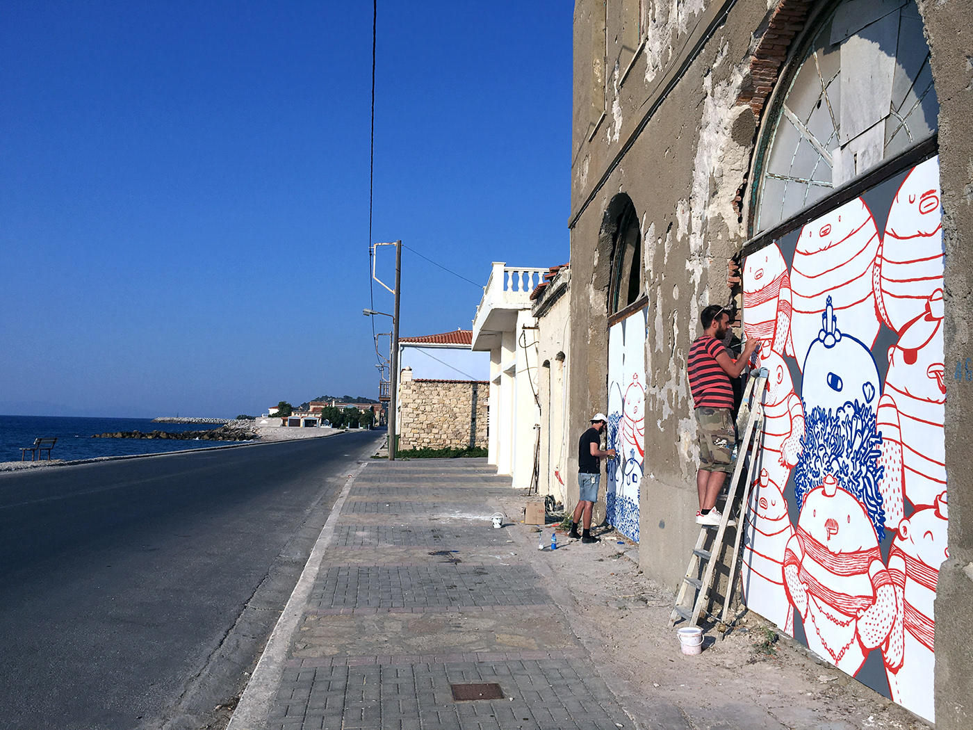 barba dee Dreyk the Pirate duality Karlovasi Mural samos Street Art 