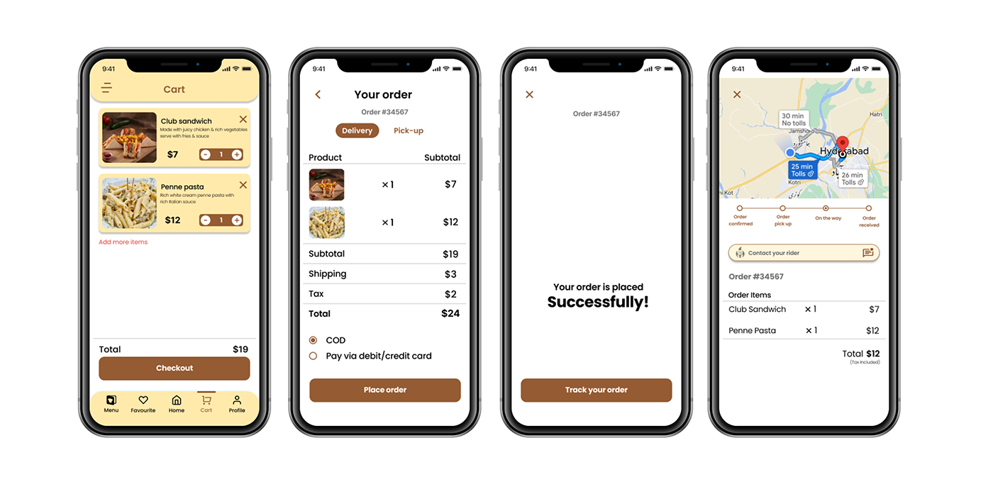 Figma UI/UX Mobile app Case Study app design application ui design Food app design prototype wireframe