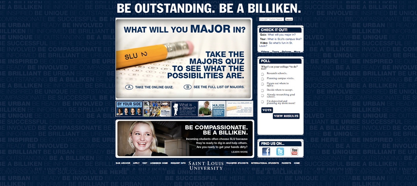 saint louis university be a billiken SLU st. louis University college billiken Mascot branding