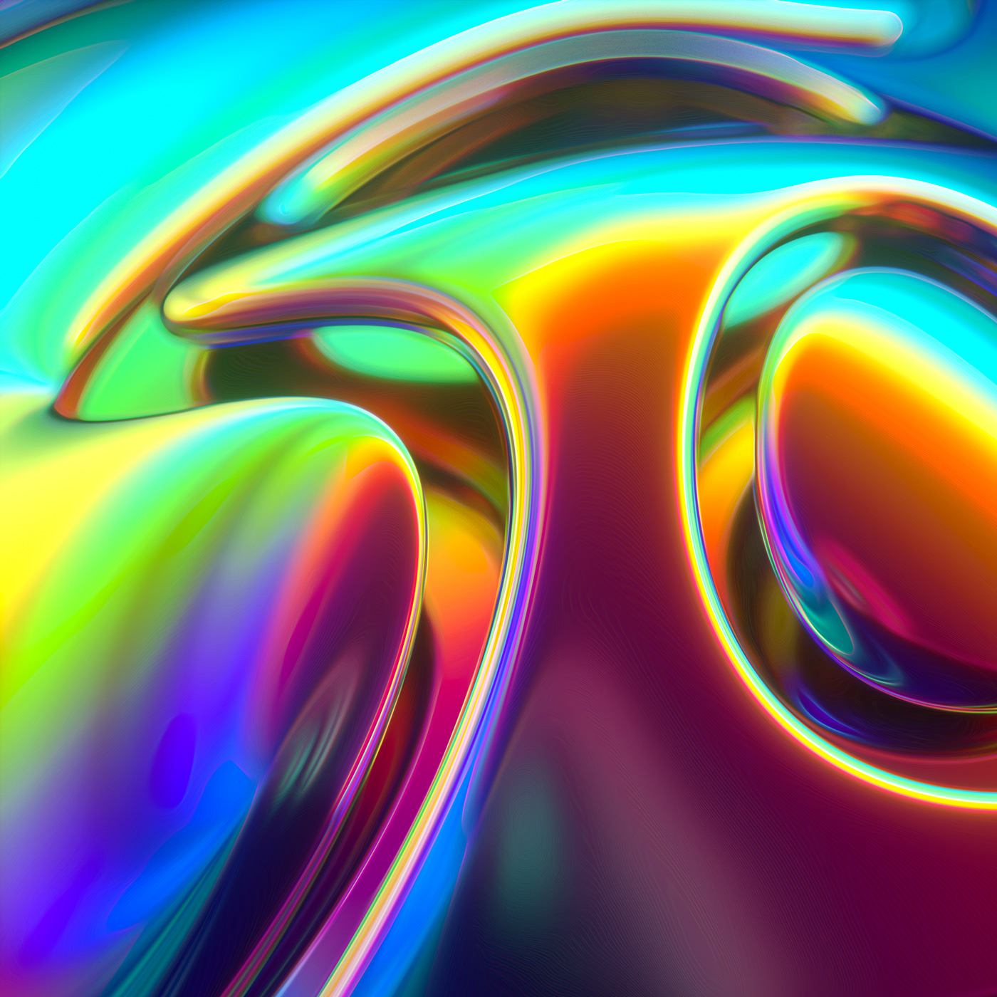 abstract 3D rainbow octane weird phone wallpaper digital art psychedelic