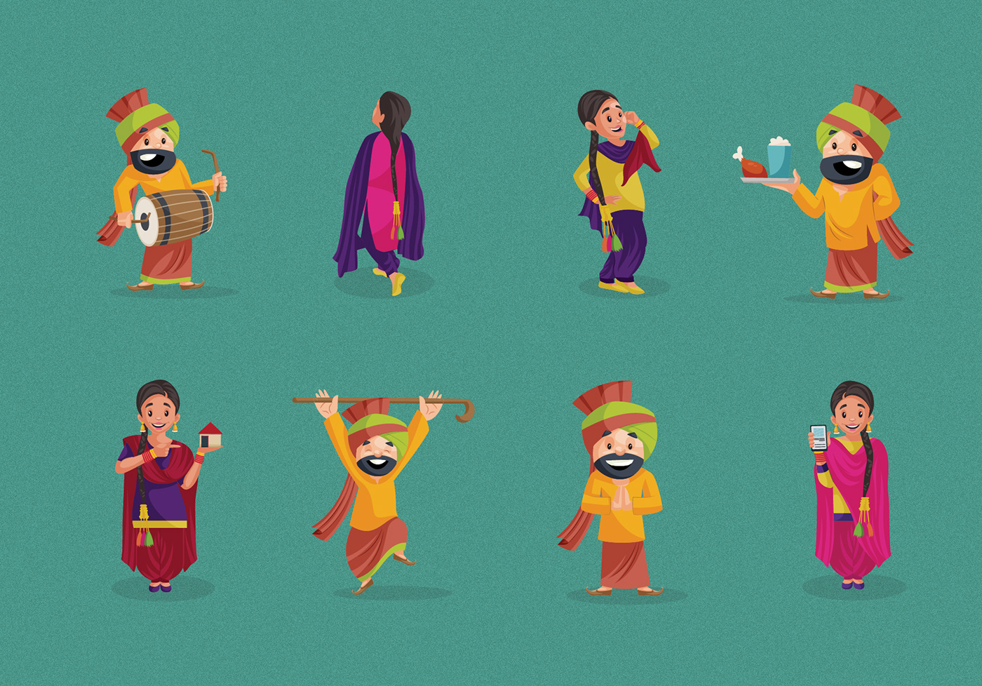 Indian traditional dresses illustrations on Behance