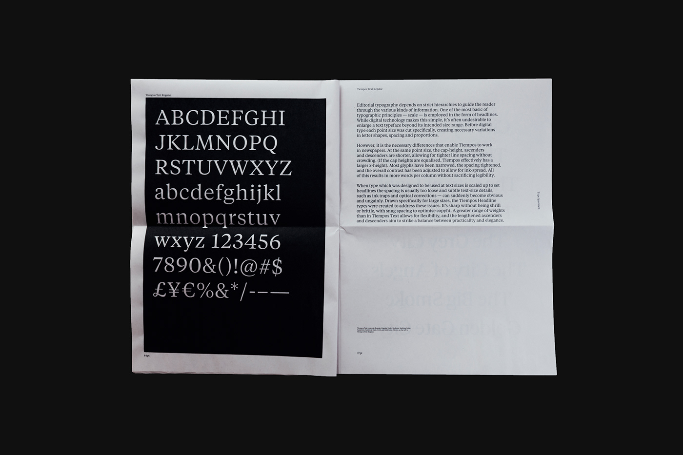 Type Specimen specimen type font type design editorial NZ newsprint News Paper design