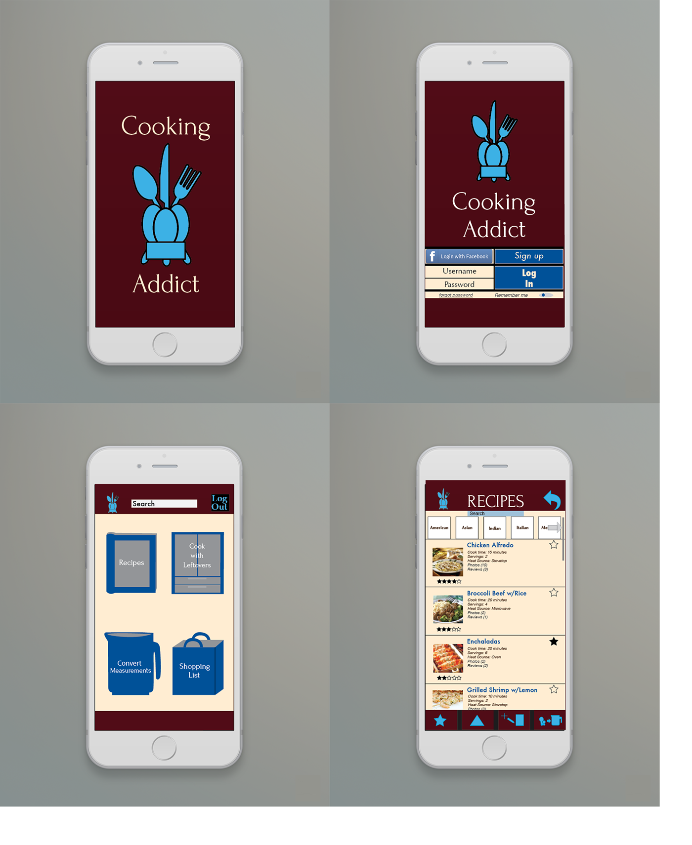 UX design app design cooking app Resource app graphic design  Retro