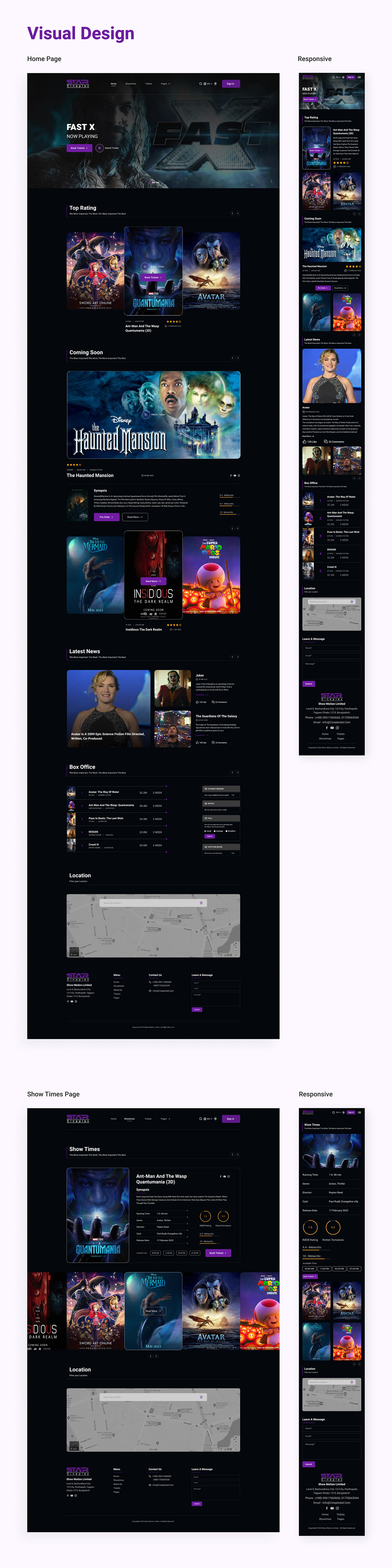 cineplex website redesign Figma Mobile Responsive Website shahnajparvin77 star cineplex website UI/UX ux Web Design  web development  Website Design