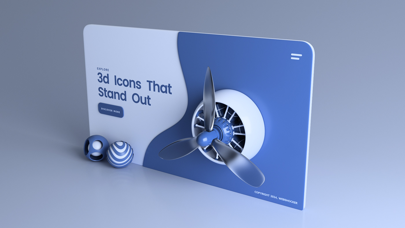 webshocker 3D Render Website vray 3ds max UI ux animation  icons