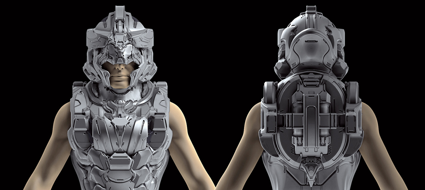 Scifi futuristic Technology Cyberpunk science fiction alien fantasy ILLUSTRATION  characters robot