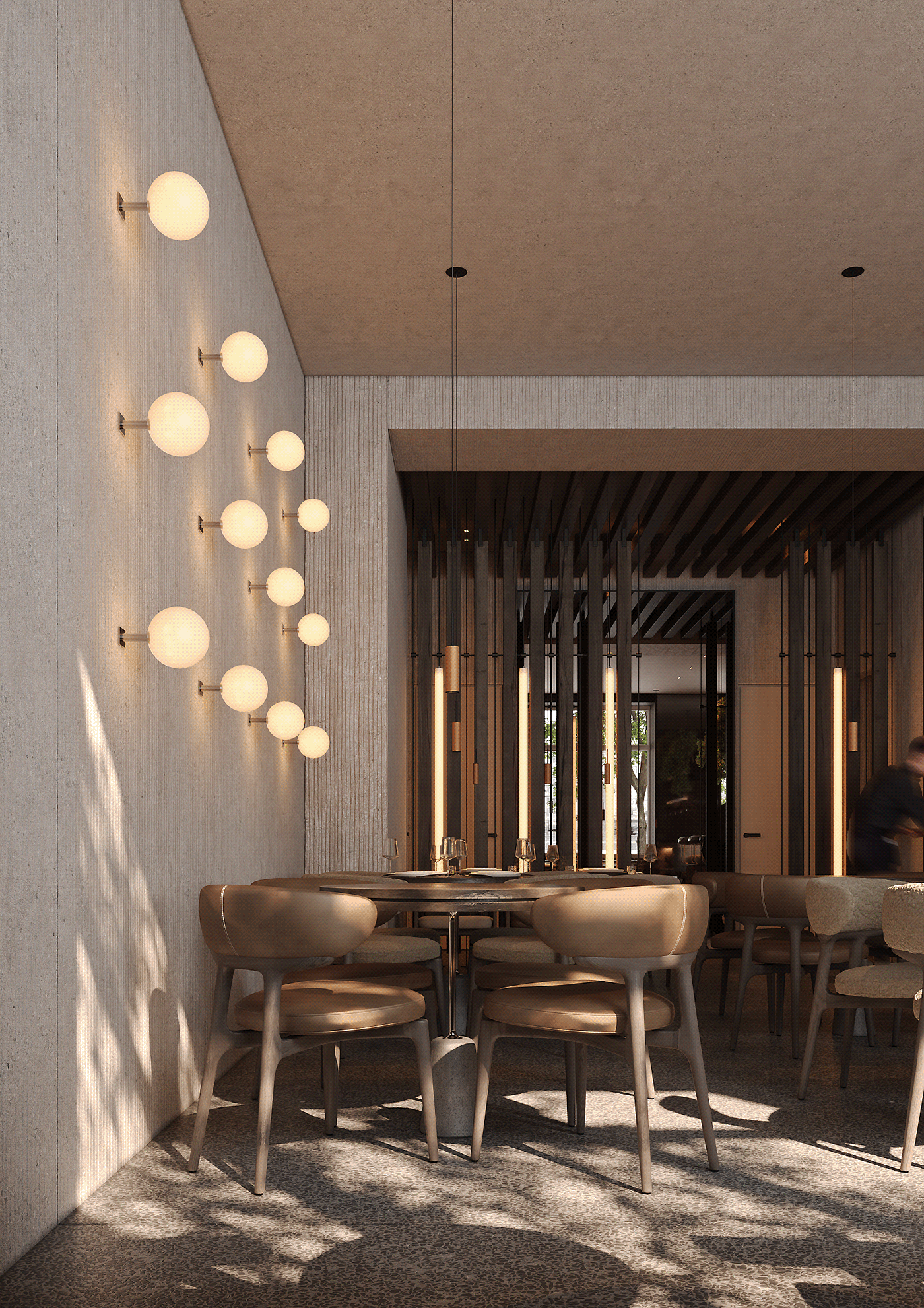 cafe restaurant design 3ds max corona bistro бар