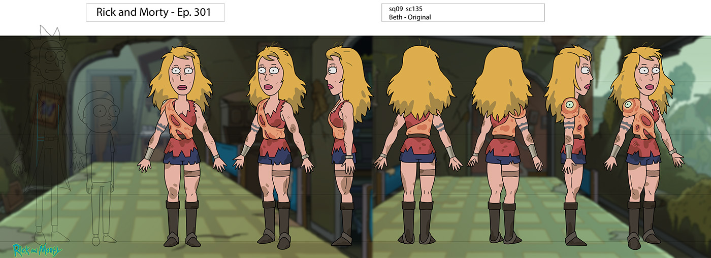 rick and morty Color Styling animation  season 3 Phoenix Person