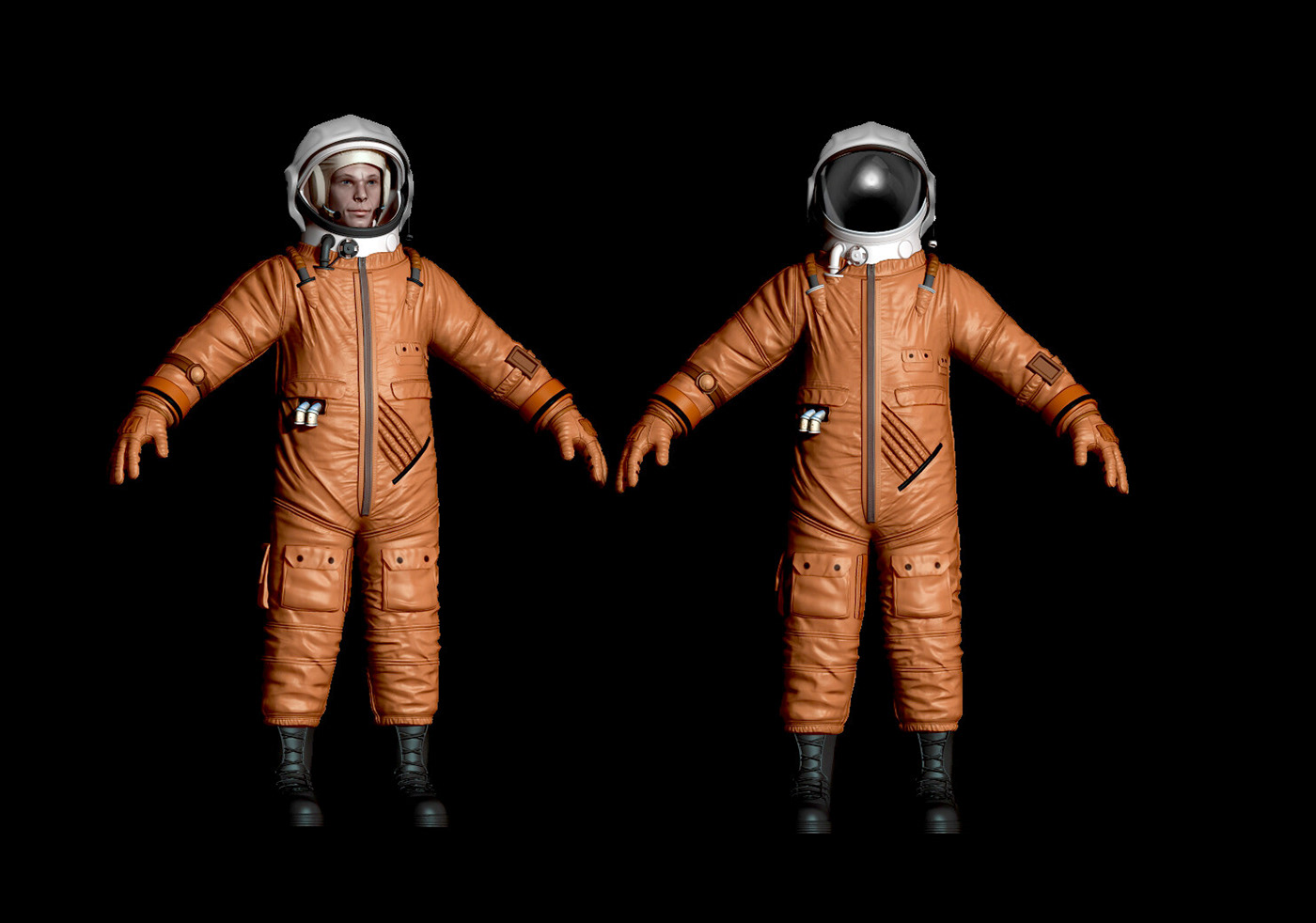 3D Character design  gagarin cosmos astronaut stars lowpoly Digital Art  Unreal Engine