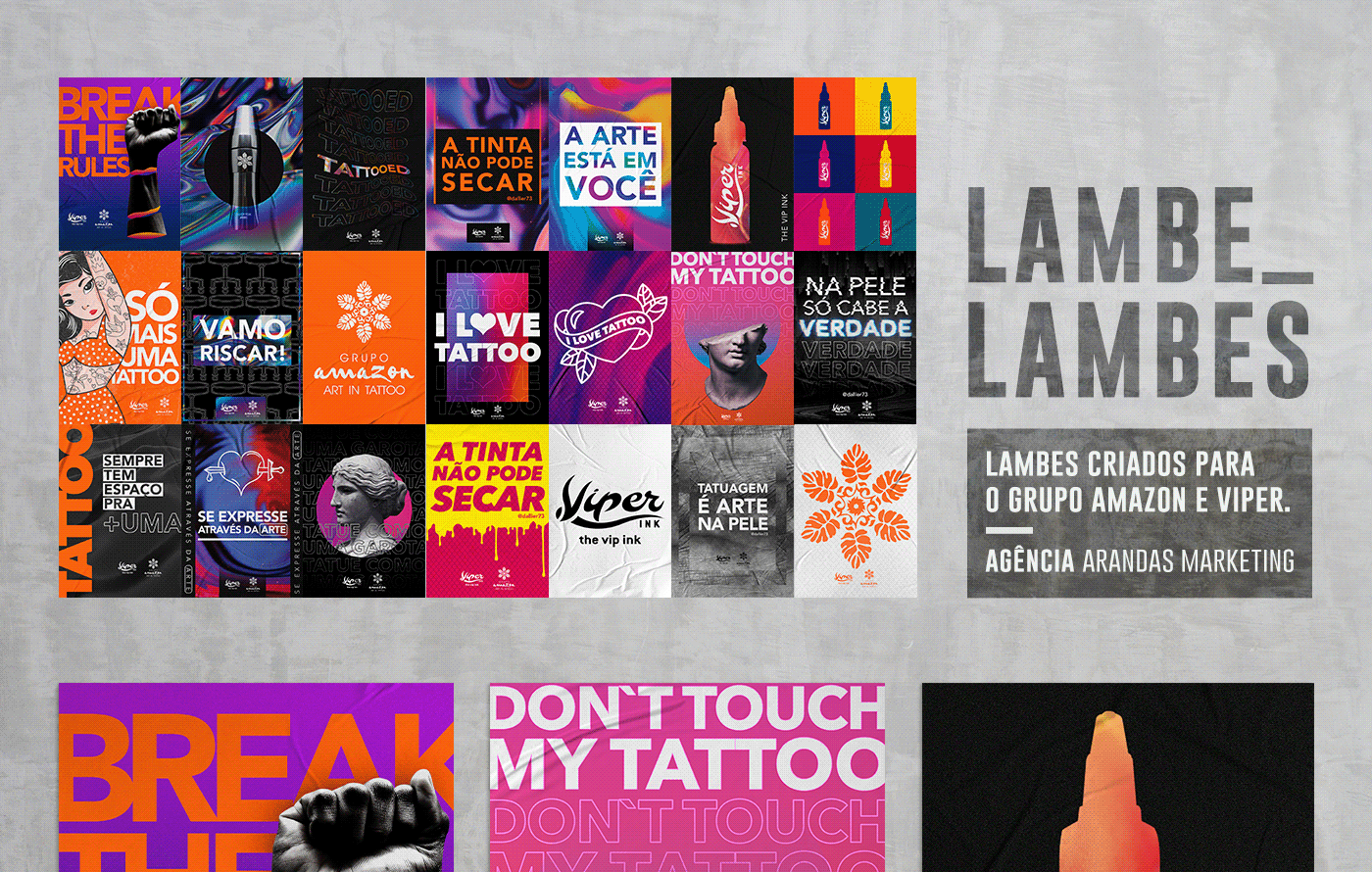 backdrop cartaz colagem design lambe lambe lambes Parede tattoo Tatuagem